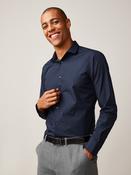Blue Navy Slim Fit Easy Care Single Cuff Smart Shirt