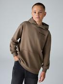 smALLSAINTS Brown Oversized Underground Pullover Hoodie