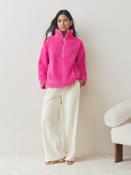 Bright Pink Borg Half Zip Fleece