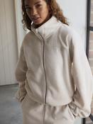 self. Ecru Marl Full Zip Polar Fleece