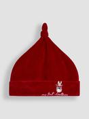 JoJo Maman Bébé Red Peter Rabbit™ My First Christmas Velour Hat