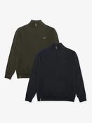 Threadbare Black Quarter Zip Neck Sweatshirts 2 Pack image