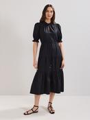 Phase Eight Black Jen 100% Cotton Midi Dress