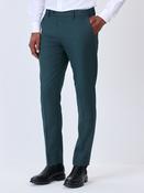 Teal Blue Slim Fit Textured Suit Trousers