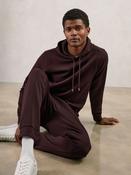Reiss Cherry Red Fabien Interlock Jersey Drawstring Hoodie