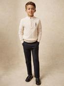 Reiss Off White Nollaig 9-13 yrs Wool-Blend Half-Zip Nutcracker Jumper