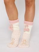 Loungeable Pink Christmas Gingerbread Fluffy Socks image