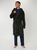 Loungeable Green Sherpa Hooded Dressing Gown