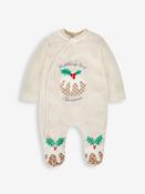 JoJo Maman Bébé Stone Christmas Pudding Appliqué All-in-One