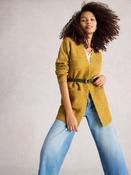 White Stuff Yellow Erin Long Line Cardigan