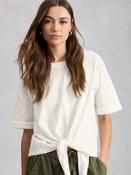 White Stuff 445542 Embroidered Tie Hem Top