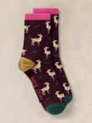 White Stuff 446850 Oh Deer Ankle Sock