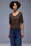 Street One 324528 V-Neck Shirt W.Turn-Up Cuff image