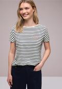 Street One 324805 Striped Top With Chest Print