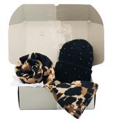 BEST OF IRISH GS25112 Sparkle Beanie/Animal Print Scarf