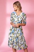 Kate Cooper KCS24111 Print pleated dress gather front