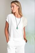 NAYA NAS26160 Round Neck Top With Contrast Binding