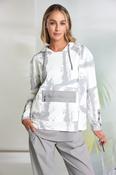 NAYA NAS26247 Grapic Print Hooded Top With Zip Pocket