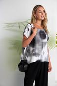 NAYA NAS26310 Blurred Faded Spot Print Round Neck Top