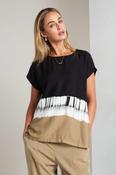 NAYA NAS26317 Border Print Tie Dye Round Neck Top image