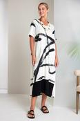 NAYA NAS26320 Brush Stroke Dress With Contrast At Hemline image