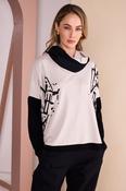 NAYA NAW26140 Placement Print Top With Front Angle Seam image