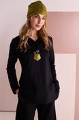 NAYA NAW26107 Jersey Top With Cotton Collar Cuff And Hem Panel