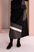 NAYA NAW26172 Drawstring Hem Skirt With Color Angled Panels At Hemline image