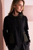 NAYA NAW26153 Top  With Stripe Drawstring Neck And Pocket Detail image