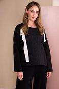 NAYA NAW26169 Round Neck Top With Contrast Bands