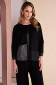 NAYA NAW26171 Round Neck Top With Contrast Sections image