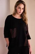 NAYA NAW26217 Round Neck Top With Print Sections image