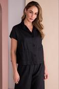 NAYA NAW26237 Bashed Leatherette Look Button Through Jacket