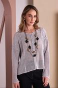 NAYA NAW26120 Round Neck Knit With Cut Away Hem image