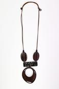 NAYA NAW26344 Elongated Disc Necklace With Stripe Bar And Disc image