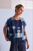 NAYA NPA26270 Patchwork Print Round Neck Top