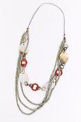 NAYA NPA26367 Metallic Disc Necklace With Colour Loop image