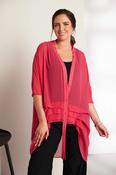 ORA ORS26163 Chiffon Button Through Top With Pleated Detail At Hemline