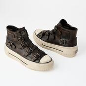 Ash Black Leather HighTop Trainers