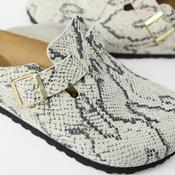 Birkenstock Oyster Leather Snake Effect Boston Clogs image