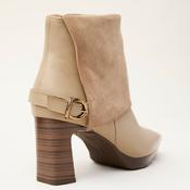 Hispanitas Cream Leather and Suede Ankle Boots image
