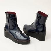 Jose Saenz Patent Leather Medium Wedge Ankle Boots image