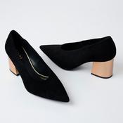 Lodi Black Suede Leather Court Shoes