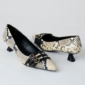 Lodi Kitten Heel Animal Print Leather Shoes
