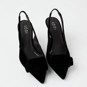 Lodi Black Velvet Covered Leather Slingback Shoes image