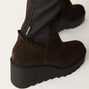 Marco Moreo Brown Suede Leather and Stretch Knee High Boots image