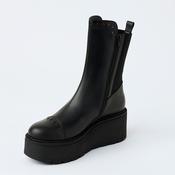 Marco Moreo Black Leather Flatform Ankle Boots, Nozomi Shoe Boutique image