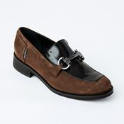 Marco Moreo Brown Suede Leather and Patent Loafers image