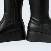 NeroGiardini Black Leather Knee High Flatform Boots image