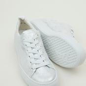 Paul Green White Silver Nubuck Trainers image